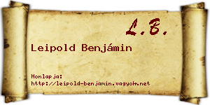 Leipold Benjámin névjegykártya